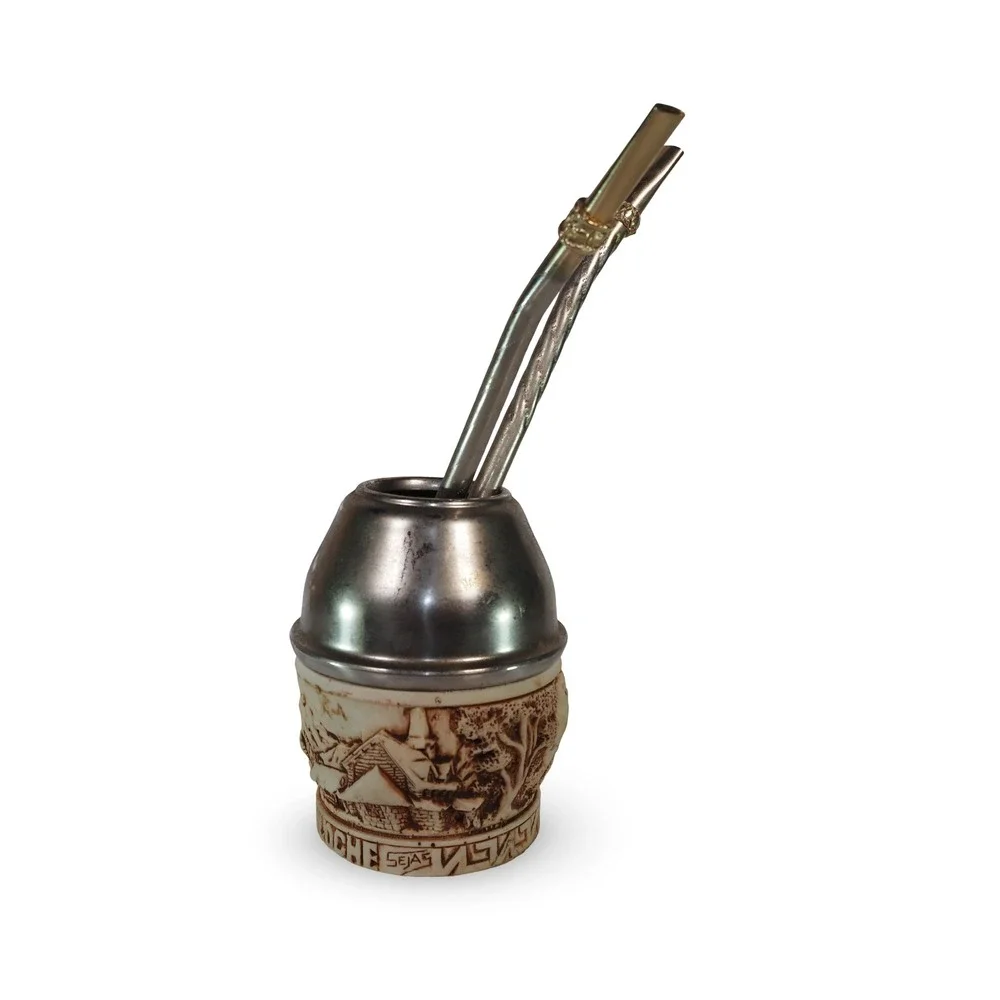 San Carlos de Bariloche Yerba Mate Gourd Set Argentine Souvenir‎